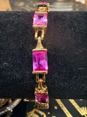 Gold Vermeil over .925 Lab Ruby Bracelet